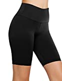 TNNZEET 8" Buttery Soft Biker Shorts for Women  Print High Waisted Workout Yoga Athletic Shorts A-Black