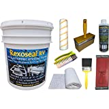 Rexoseal RV Roof Restoration Kit for RV's up to 30' Long - Waterproofing and Protective RV Roof Coating Sealant - White, 4 Gallon