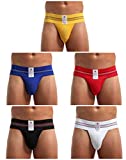 Arjen Kroos Men's Sexy Jockstrap Underwear Athletic Supporter,5 PACK-AK7004,Large