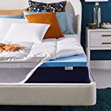 Sleep Innovations Dual Layer Enhanced Support Gel Memory Foam Mattress Topper, 4 Inches, King