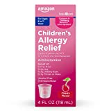 Amazon Basic Care Children's Allergy Relief Liquid Medicine with Diphenhydramine HCl, Cherry Flavor, 4 Fl Oz