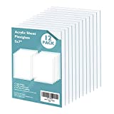 Egofine Plexiglass Sheets Acrylic Sheets 12 Pack of 5x7 0.04 Thick Clear Plastic Cast Transparent Plexi Glass for Crafting Projects, Replacement Picture Frame Glass, DIY Display, Easy to Cut
