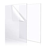 YSTIME 8" x 12" Clear Acrylic Sheet Plexiglass Plastic Sheet for Crafts Transparent Acrylic Board with Protective Paper for Craft, Windows, Frame, DIY Display Projects, Pack of 2