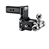 B&W Trailer Hitches Tow & Stow - Fits 2.5" Receiver, Tri-Ball (1-7/8" x 2" x 2-5/16"), 5" Drop, 14,500 GTW - TS20048B