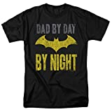 Popfunk Batman Dad by Day T Shirt for Father's Day & Stickers (Small) Black