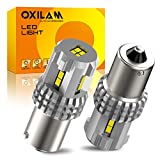 2022 Upgraded 1156 LED Bulbs Reverse Light, 6000K White 400% Brightness 3000 Lumens Super Bright, OXILAM BA15S 7506 1003 1141 P21W LED Bulb Used for Backup Tail Brake Turn Signal Blinker Lights, 2PCS