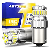 AUTOONE 1156 LED Reverse Light Bulbs, 300% High Brightness BA15S 7506 1003 1141 P21W 6500K White LED Replacement for Backup Light, Tail Light, Brake Light, Pack of 2