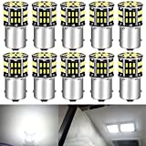 UNXMRFF - Super Bright 1156 LED Bulb 1003 1073 7506 1141 BA15S LED Bulbs White 3014 54-SMD Replacement For 12V RV Interior Ceiling Dome Light/Travel Trailer/Boat/Camper Light Bulbs (Pack of 10)