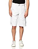 Southpole Men's All-Season Belted Ripstop Basic Cargo Short-Reg and Big & Tall Sizes, White/New, 34