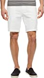 Nautica mens Classic Fit Flat Front Stretch Solid Chino "Deck" Casual Shorts, Bright White, 34 US