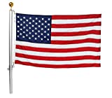 Ezpole Flag Pole, Defender Flag Pole Kit for Two Flags, Aluminum and Stainless Steel Dual Flag Pole, 21-Feet
