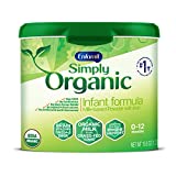 Organic Baby Formula, Simply Organic by Enfamil, Organic Milk from Grass-Fed Cows, Milk-Based Powder with Iron, Non-GMO, Powder Tub