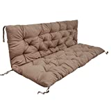 Swing Replacement Seat Cushions Outdoor Indoor Backrest 2-3 Seater Garden Bench Recliner Replacement Mat Sofa Lounger Chairs Pad Patio Home (Khaki,60*40*3 Inch)