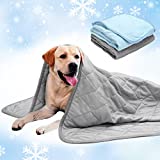 ULIGOTA Dog Cooling Blanket 2 Pack Lightweight Pet Throw Blanket for Dog, Cat, Puppy Bed Cover Breathable Dog Blanket for Kennel Sofa Pet Bed