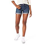 Signature by Levi Strauss & Co. Gold Label Women's Mid-Rise Shorts (Standard and Plus), Blue Laguna-Waterless, 12