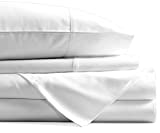 Mayfair Linen 800 Thread Count 100% Egyptian Cotton Sheets, White King Sheets Set, Long Staple Cotton, Sateen Weave for Soft and Silky Feel, Fits Mattress Upto 18'' DEEP Pocket