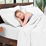 Hotel Sheets Direct 100% Bamboo Sheets - King Size Sheet and Pillowcase Set - Cooling, 4-Piece Bedding Sets - White