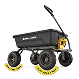 Gorilla Carts 4GCG-NF 4 Cu. Ft. Poly Garden Dump Cart with No-Flat Tires, Black (Amazon Exclusive)