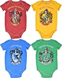 Warner Bros Harry Potter Baby Boys Hogwarts 4 Pack Bodysuits 6-9 Months