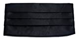 Simpowe Men's Solid Multi-Color Silk Cumberbund (One Size, Black)