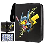 Cards Binder for Pokemon Cards, Cards Sleeve, Card Collector Album Holder Fits 400 Cards with 50 Removable Sheets, 4 Pocket Card Binder Book Folder Organizer for Trading Cards