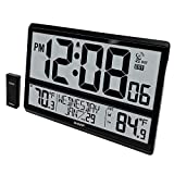 Sharp Atomic Clock - Never Needs Setting! Easy to Read Numbers - Indoor/ Outdoor Temperature, Wireless Outdoor Sensor - Battery Powered - Easy Set-Up!! (4" Numbers)