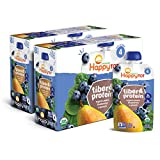 Happy Tot Organics Stage 4 Fiber & Protein, Pears, Blueberries & Spinach, 4 Ounce (Pack of 16)