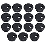 15 Packs Desk Grommet 1.5 Inch (38mm) Cable Hole Cover Grommet Plastic Wire Cord Grommet, Black