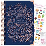 HARDCOVER bloom daily planners 2022-2023 Academic Year Day Planner (July 2022 - July 2023) - Passion/Goal Organizer - Monthly & Weekly Inspirational Agenda Book - 5.5" x 8.25" - Navy Embroidery