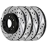 AutoShack PR65099PR65135 Set of 4 Front and Rear Drilled and Slotted Disc Brake Rotors Replacement for 2007-2013 2014 Chevrolet Tahoe GMC Yukon 2007-2013 Suburban Silverado 1500 2008-2013 Sierra 1500