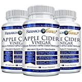 Research Verified Apple Cider Vinegar 1600mg  100% Pure Vegan Mother ACV Capsules  with Bioperine 180 Capsules (3 Months Supply)