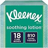 Kleenex Soothing Lotion Facial Tissues, 18 Cube Boxes, 45 Tissues per Box (810 Tissues Total)