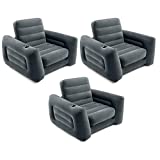 Intex 66551EP Inflatable Pull-Out Sofa Chair Sleeper that works as a Air Bed Mattress, Twin Sized (3 Pack)