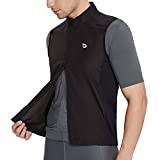 BALEAF Men's Cycling Vest Windproof Sleeveless Windbreaker Bike Gilet Lightweight Jacket Pocket Packable Reflective UPF, Black L