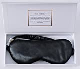 ZIMASILK 100% 22 Momme Pure Mulberry Silk Sleep Mask,Filled with 100% Mulberry Silk,Silk Wrapping Strap- Super Soft & Comfortable Sleep Eye Mask for Sleeping (Black)