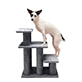 Furhaven Pet Furniture for Dogs and Cats - Steady Paws Easy Multi-Step Dog Stairs for High Beds and Sofas, Gray, 3-Step