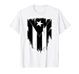 Black and White Puerto Rican Flag Shirt Boricua, PR T-Shirt
