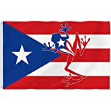 Bonsai Tree 3x5 Feet Puerto Rico Flag - Vivid Color Fade Resistant Double Sided - Frog Flags Polyester Brass Grommets Patriotic Home Decorations
