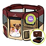 Zampa Puppy Pop Up Extra Small 29"x29"x17" Portable Playpen for Dog and Cat, Foldable | Indoor / Outdoor Kitten Pen & Travel Pet Carrier + Carrying Case