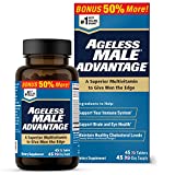 Ageless Male Advantage Premium Once a Day Multivitamin for Men 50 Plus, Plus Brain and Cholesterol Care, Vitamins A C D K B1 B2 B3 B6 B12 Zinc & Extra Defense Blend - 45 Tablets