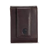 Carhartt Men's Standard Front Pocket, Durable Canvas Wallet with & Without Money Clip, Oil Tan Leather (Brown), One Size