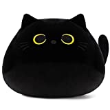 Black Cat Plush Toy 14" Black Cat Stuffed Animal Soft Big Cat Plush Pillow Gifts for Kids Boys Girls Girlfriend