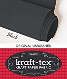 kraft-tex Black Original Unwashed: Kraft Fabric Paper, 19 x 1.5 Yard Roll