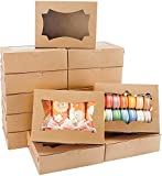 Tomnk 24pcs 8in Cookie Boxes Bakery Boxes with 3 Style Window 8x6x2.5 Inches Pastry Treat Boxes for Chocolate Strawberries, Donuts, Cupcakes, Muffins, Dessert and Party Favor