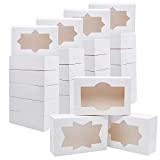 24-Piece Christmas Cookie Bakery Treat Box Set with Window (8.75 x 5.75 x 2.75) for Pastries, Cupcakes, Cookies, Brownies, Donuts Gift-Giving