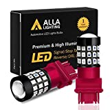 Alla Lighting Newly Upgraded 3156 3157 Red LED Bulbs 3056 3057KX 4157K 3047K 3157LL 4057K 3457 Brake Stop Tail, Turn Signal Lights Taillights for Cars, Trucks, Motorcycles, Super Bright 2835-SMD 12V