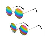 Penta Angel 2Pcs Colored Round Retro Hippie Sunglasses