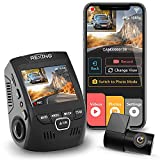 Rexing V1P 2.4" LCD FHD 1080p 170 Degree Wide Angle Dual Channel Dashboard Camera Recorder Car Dash Cam with Rear Camera, G-Sensor, WDR, Loop Recording