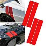 Xotic Tech Fender Stripes Hash Marks Vinyl Decal Universal Compatible with Car Truck Sticker Racing Stripe (Red)