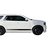 Bubbles Designs Decal Sticker Vinyl Side Sport Stripe Kit Compatible with Dodge Durango 2010-2017 (Black)